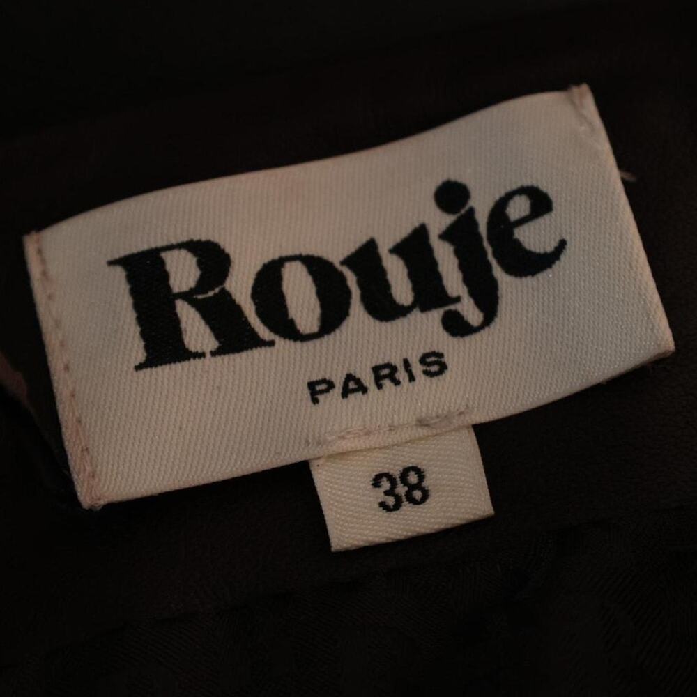 Rouje Paris Fiona Leather Pencil Midi Skirt in Chocolate Brown Burgundy - Picture 8 of 9